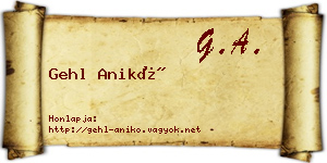 Gehl Anikó névjegykártya